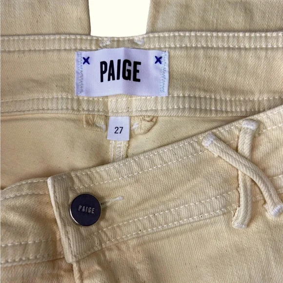 PAIGE Nellie Wide Leg Culotte Jeans in Light Yellow Size 27 - Picture 10 of 16